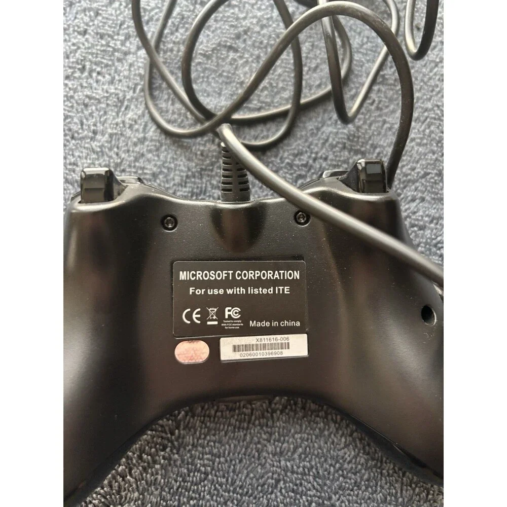X Box 360 Wired Controller With Attached USB Cable